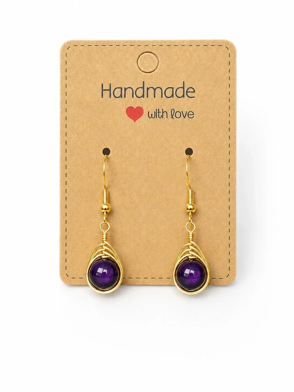 Purpurite Wire Wrapped Earrings